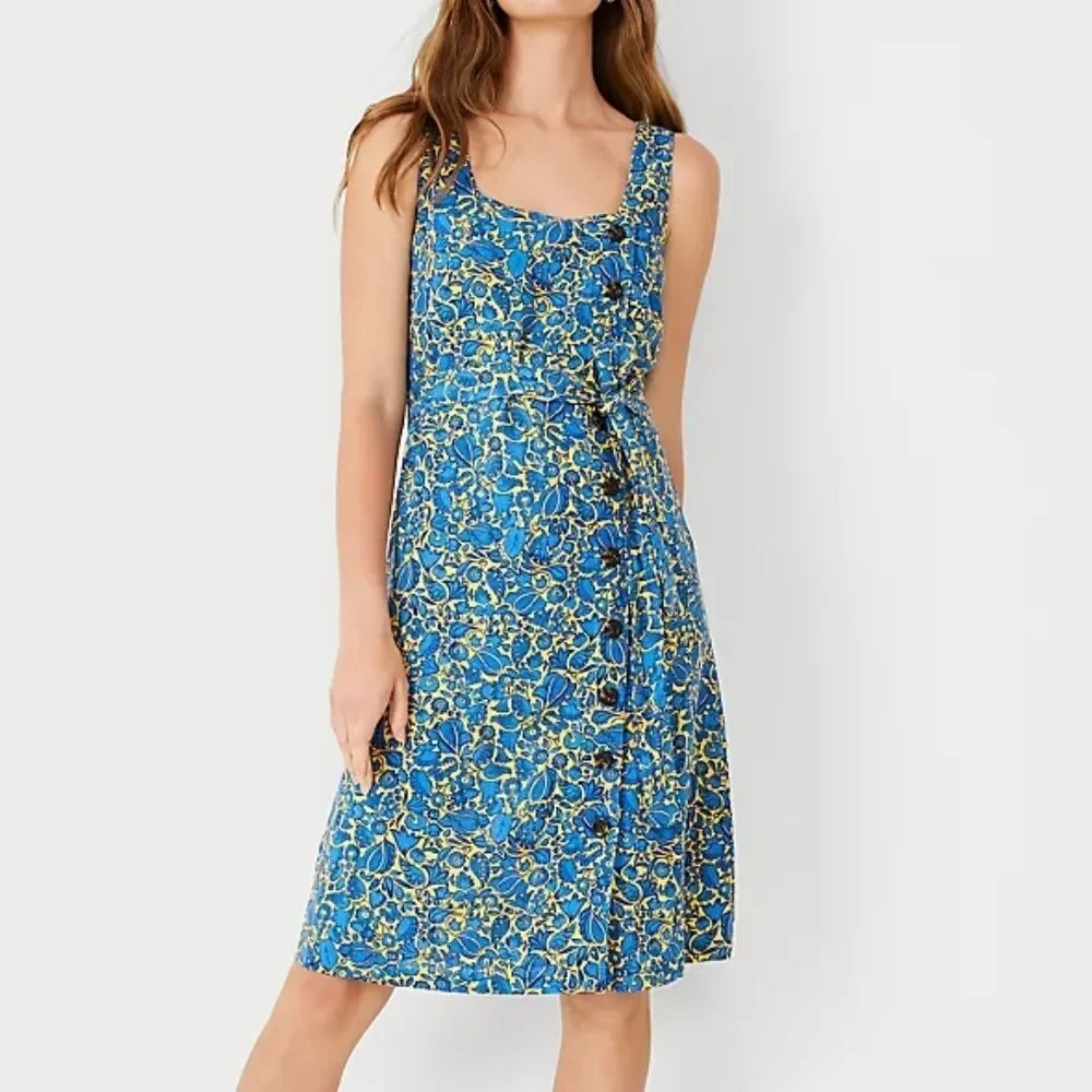 🌼 Ann Taylor Linen Blend Dress – Size 8 – Fully Lined 🌼 - Picture 5 of 14